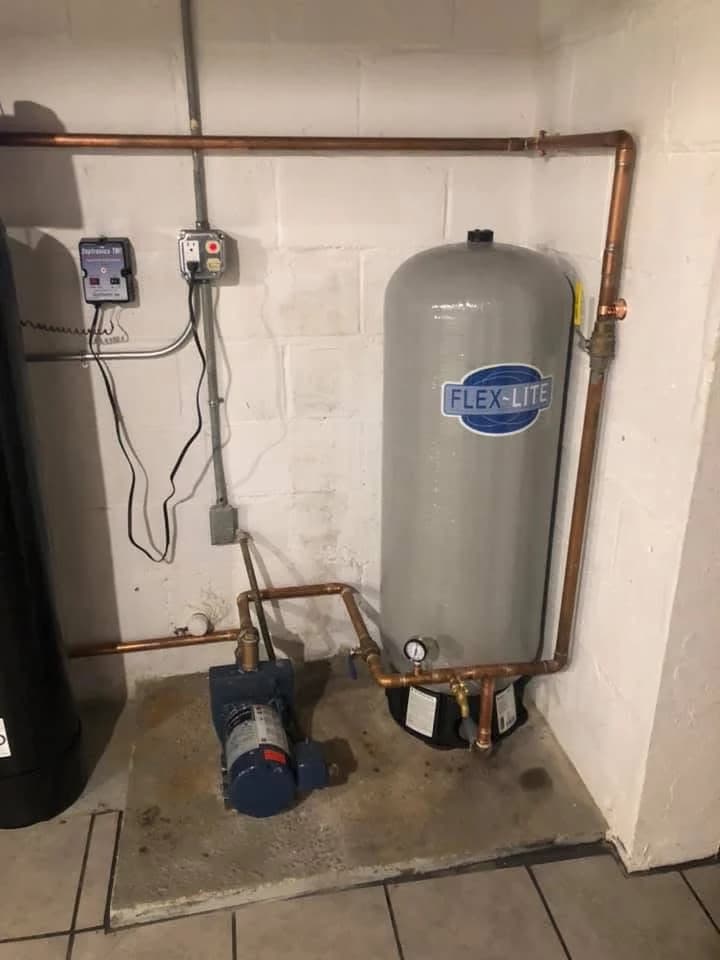 Residential pressure tank installation by Watertight WaterCare